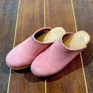 FRYE & Co Watermelon Pink Odessa Braided Suede Mule | 6M